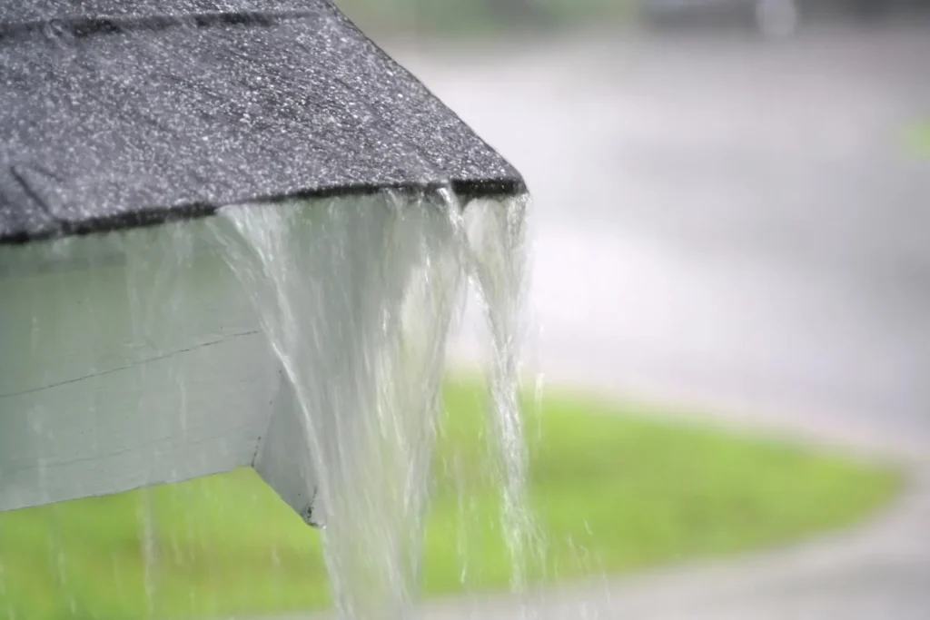 Heavy rain and gutter