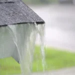 Heavy rain and gutter